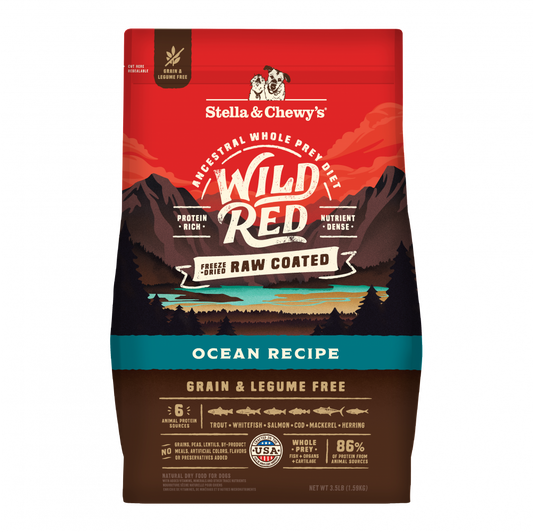 Stella & Chewy's Wild Red Dry Dog Food Raw Coated High Protein Grain & Legume Free Ocean Recipe