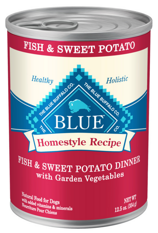 Blue Buffalo Homestyle Recipe Adult Fish & Sweet Potato Dinner with Garden Vegetables Canned Dog Food