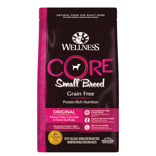 Wellness CORE Grain Free Natural Small Breed Health Turkey and Chicken Recipe Dry Dog Food