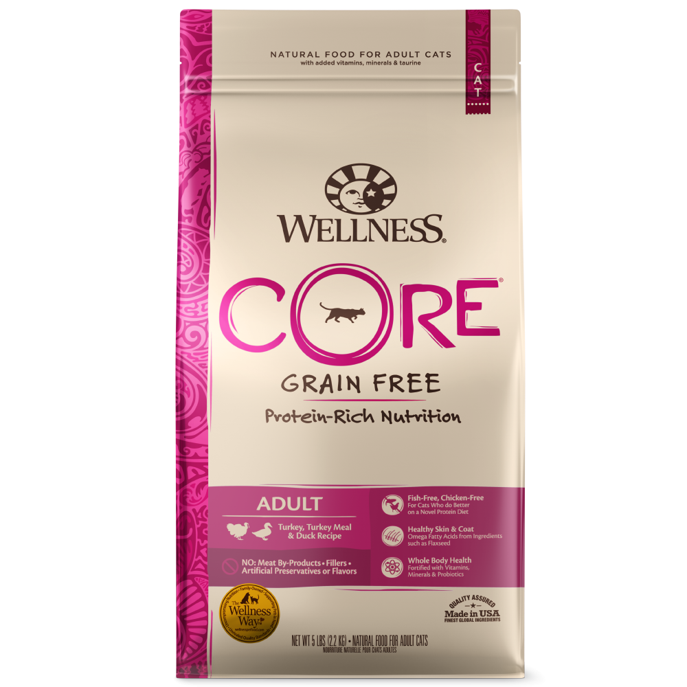 Wellness CORE Grain Free Natural Turkey, Turkey Meal, and Duck Dry Cat Food