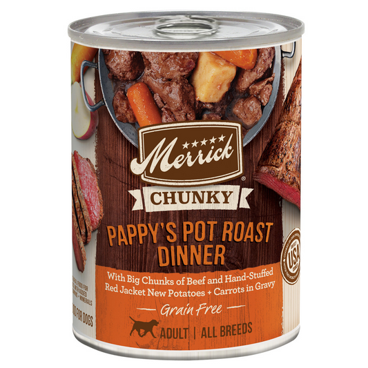 Merrick Grain Free Chunky Pappy's Pot Roast Dinner Canned Dog Food