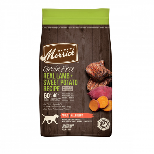 Merrick Premium Grain Free Dry Adult Dog Food Wholesome And Natural Kibble With Real Lamb And Sweet Potato