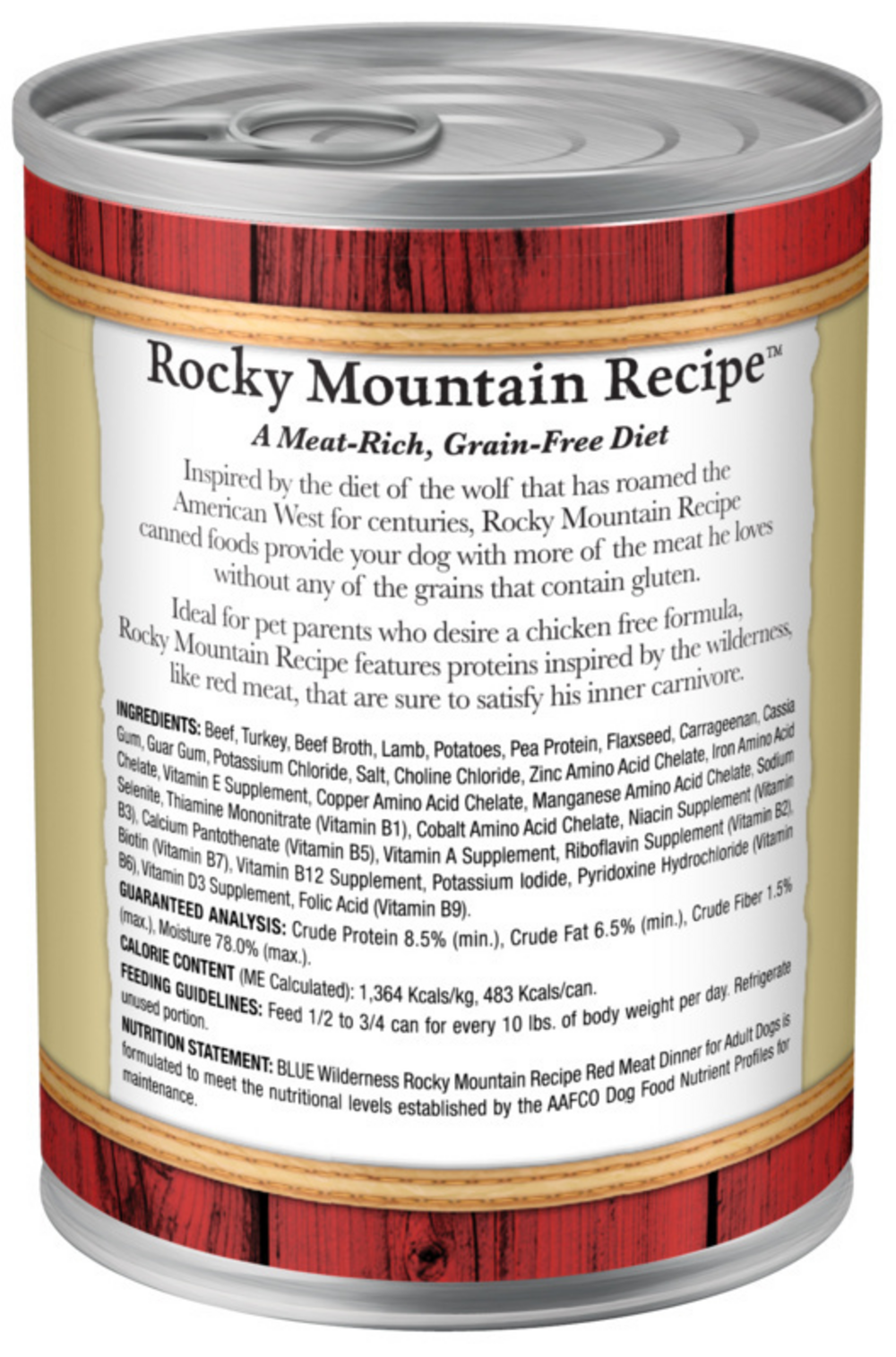 Blue Buffalo Wilderness Rocky Mountain Recipe Grain-Free Red Meat Dinner Adult Canned Dog Food