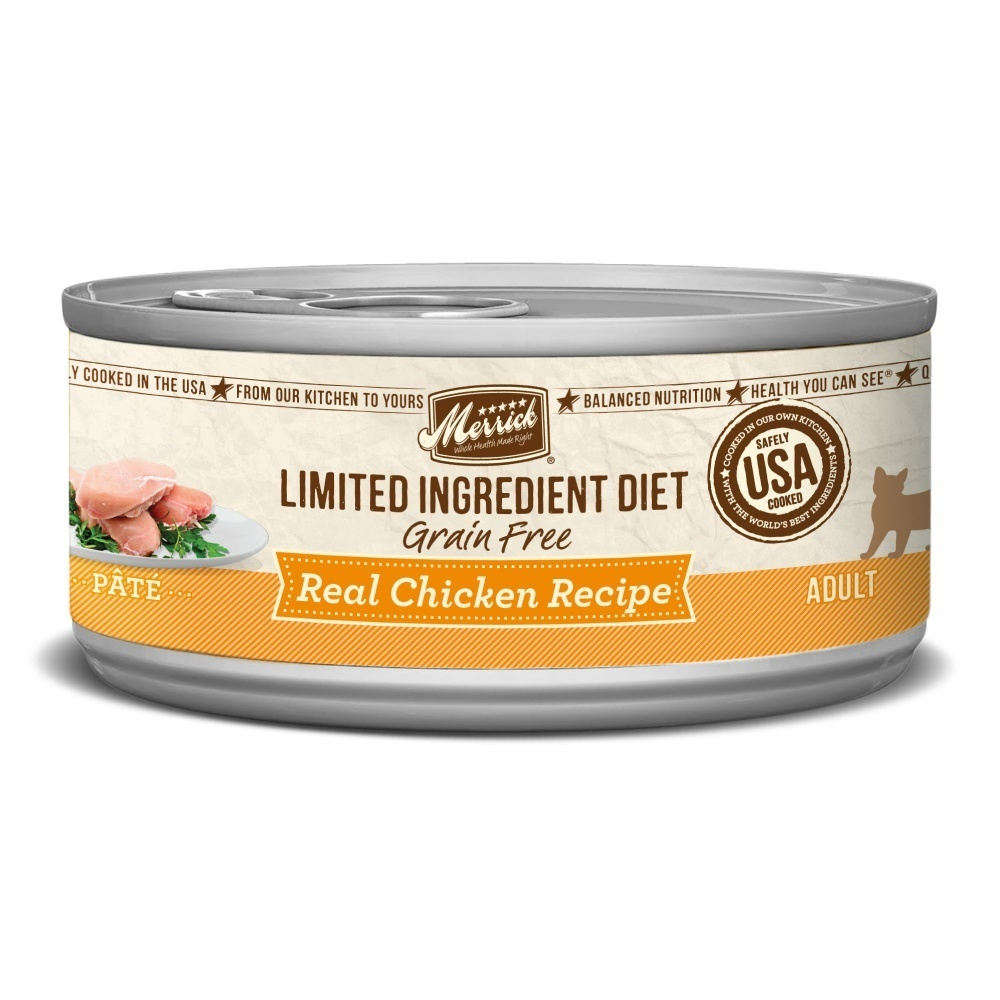 Merrick Limited Ingredient Diet Premium Grain Free And Natural Canned Pate Wet Cat Food, Chicken Recipe