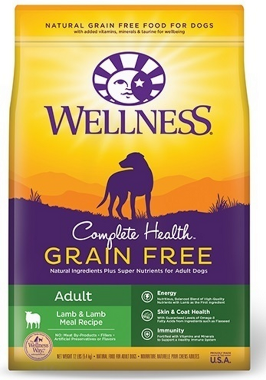 Wellness Grain-Free Complete Health Adult Lamb & Lamb Meal Recipe Dry Dog Food