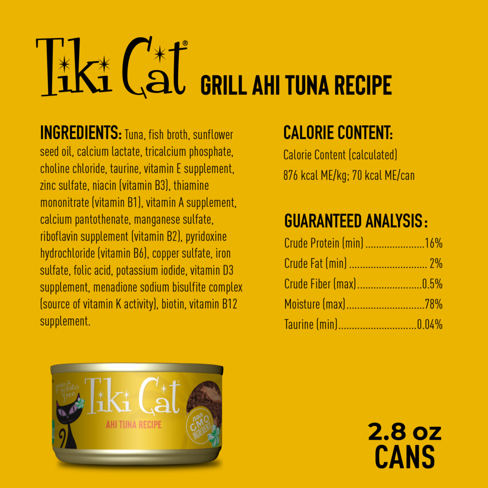 Tiki Cat Grill Grain Free Ahi Tuna Canned Cat Food