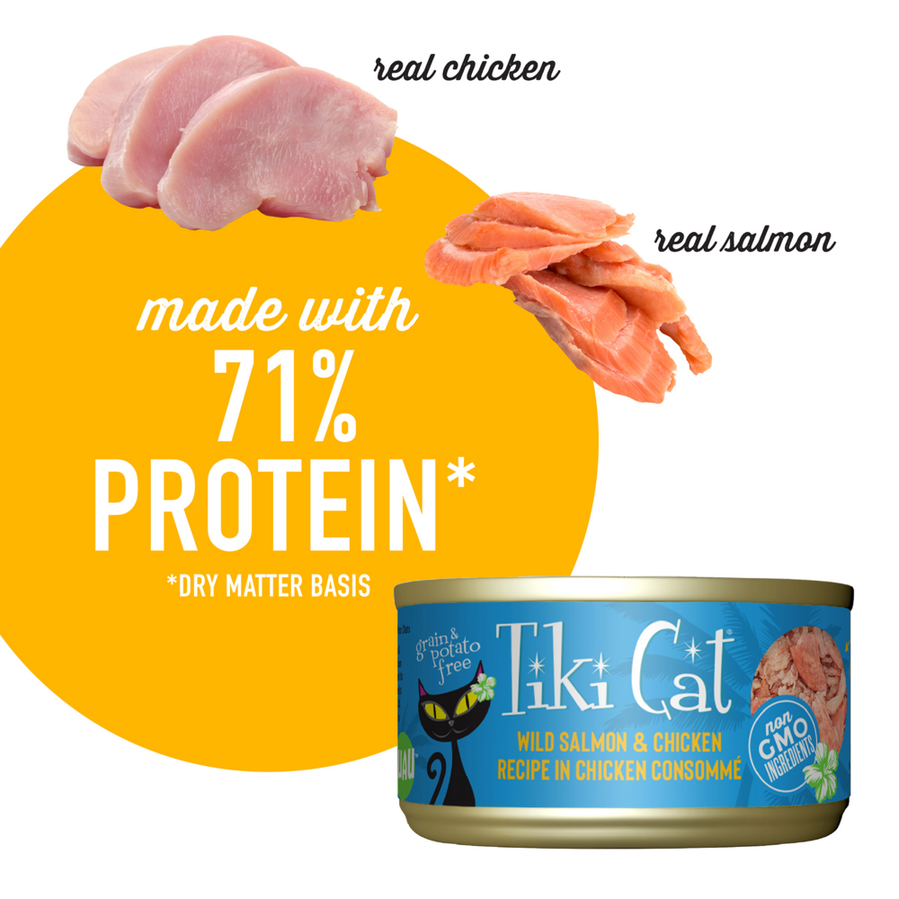 Tiki Cat Napili Luau Grain Free Wild Salmon and Chicken In Chicken Consomme Canned Cat Food