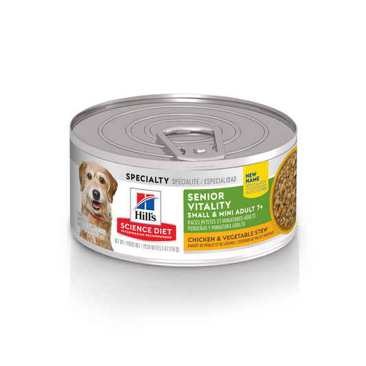 Hill's Science Diet Adult 7+ Senior Vitality Small & Mini Chicken & Vegetable Stew Canned Dog Food