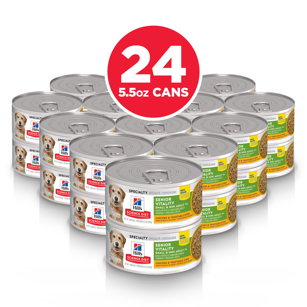 Hill's Science Diet Adult 7+ Senior Vitality Small & Mini Chicken & Vegetable Stew Canned Dog Food