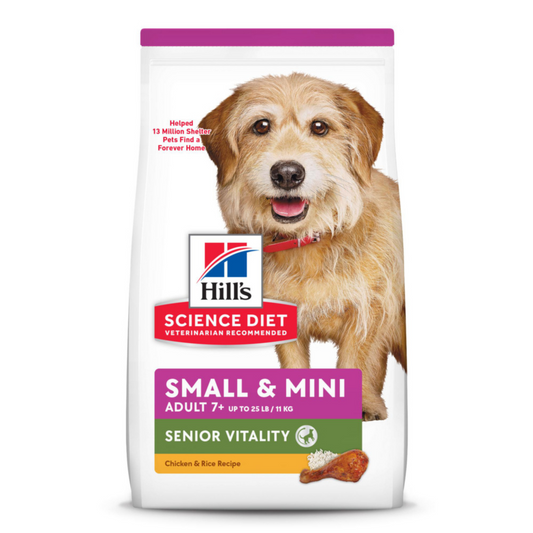 Hill's Science Diet Adult 7+ Senior Vitality Small & Mini Chicken & Rice Recipe Dog Food