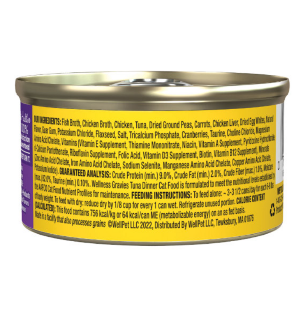 Wellness Natural Grain Free Gravies Tuna Dinner Canned Cat Food