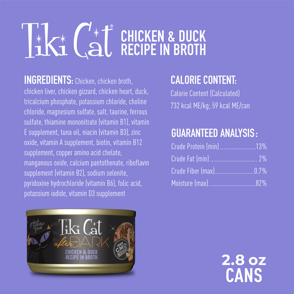 Tiki Cat After Dark Grain Free Chicken and Duck Canned Cat Food