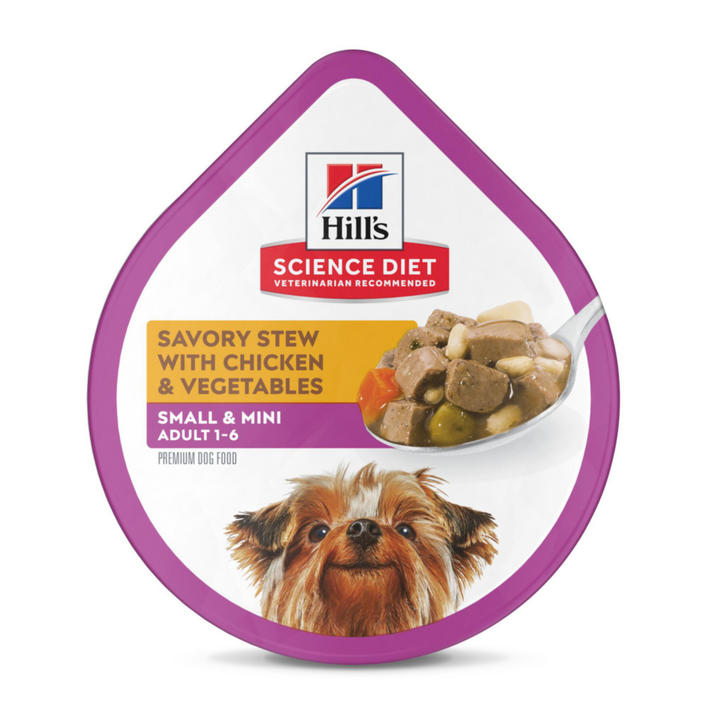 Hill's Science Diet Adult Small Paws Savory Stew with Chicken & Vegetables Dog Food Trays