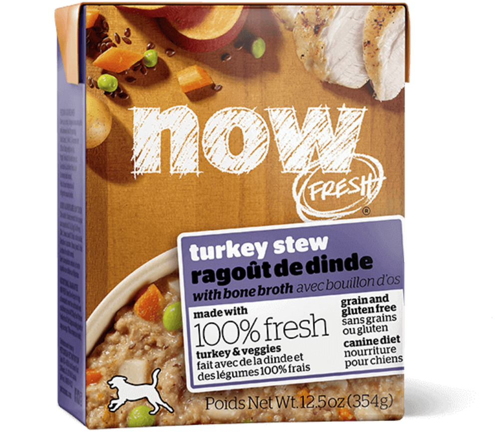 Petcurean Now! Fresh Grain Free Turkey Stew with Bone Broth Wet Dog Food