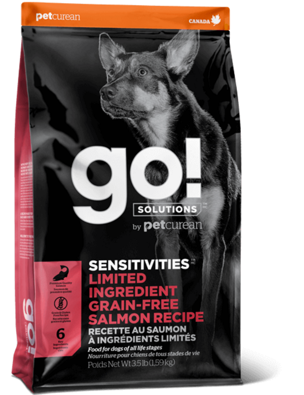 Petcurean GO! Solutions Sensitivities Limited Ingredient Grain Free Salmon Recipe Dry Dog Food