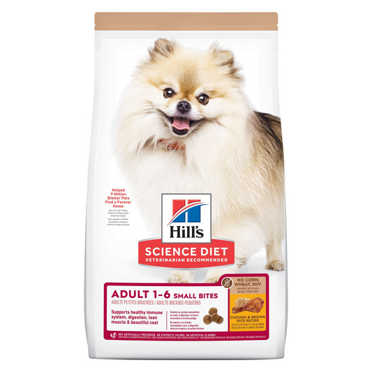 Hill's Science Diet Adult Small Bites No Corn, Wheat, or Soy Chicken & Brown Rice Recipe Dry Dog Food