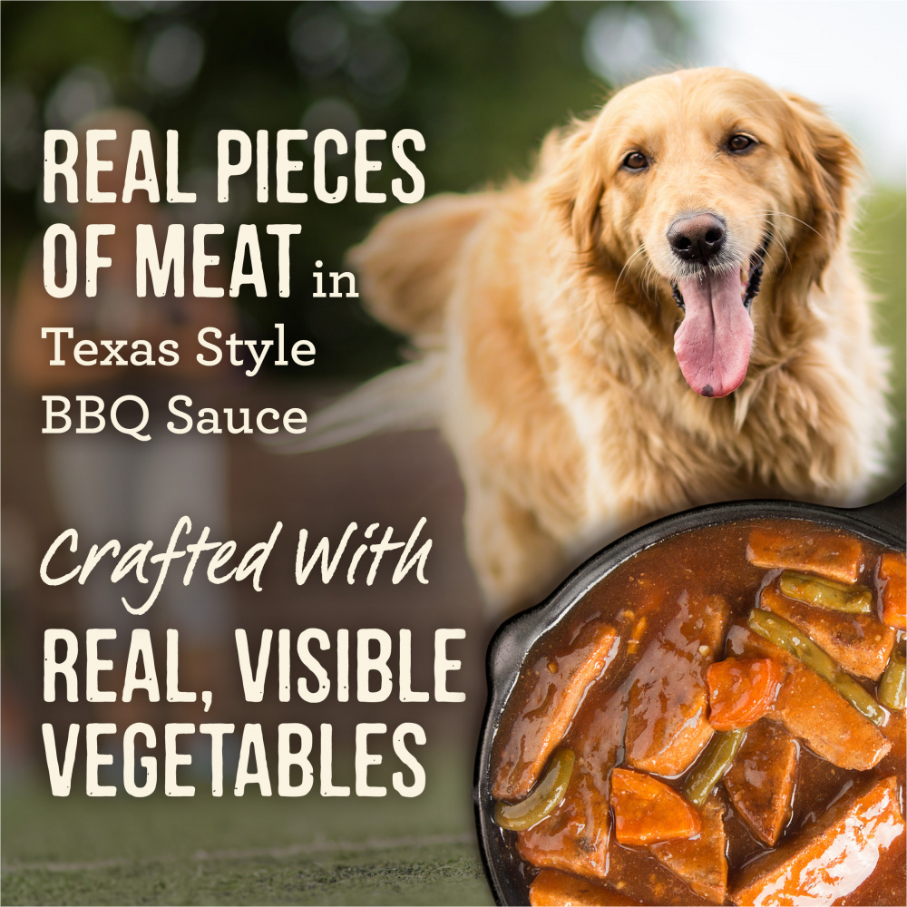 Merrick Wet Dog Food Slow-Cooked BBQ Texas Style with Braised Beef Grain Free Canned Dog Food