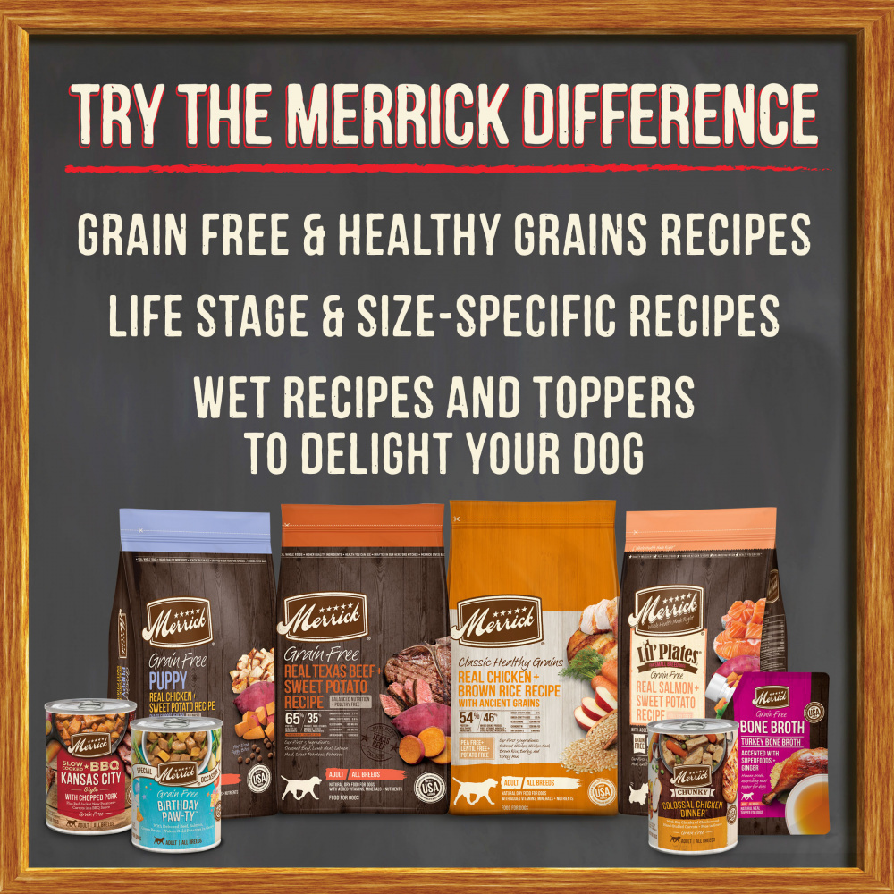 Merrick Grain Free Beef Bone Broth Wet Dog Food Topper