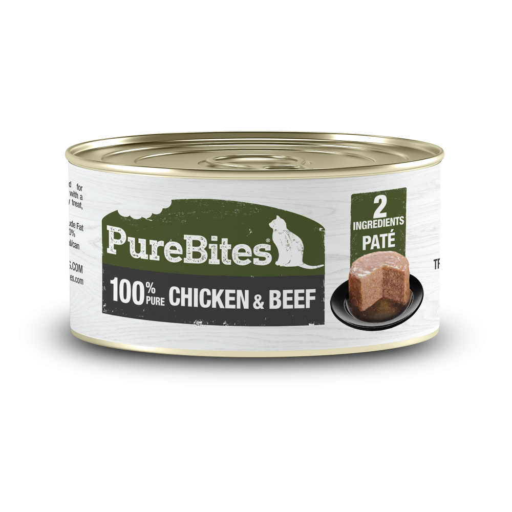 PureBites 100% Pure Chicken & Beef Pate Cat Treat