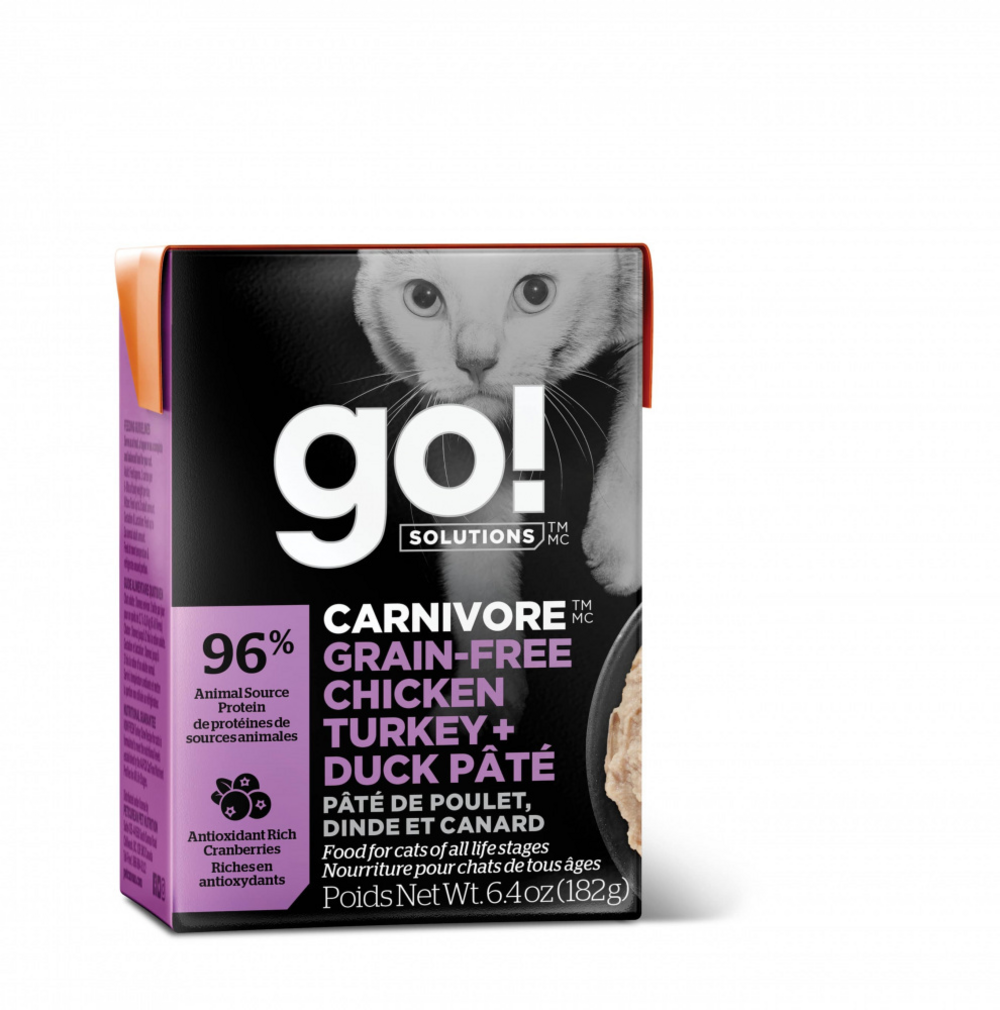 Petcurean Go! Carnivore Grain Free Chicken, Turkey & Duck Pate Wet Cat Food