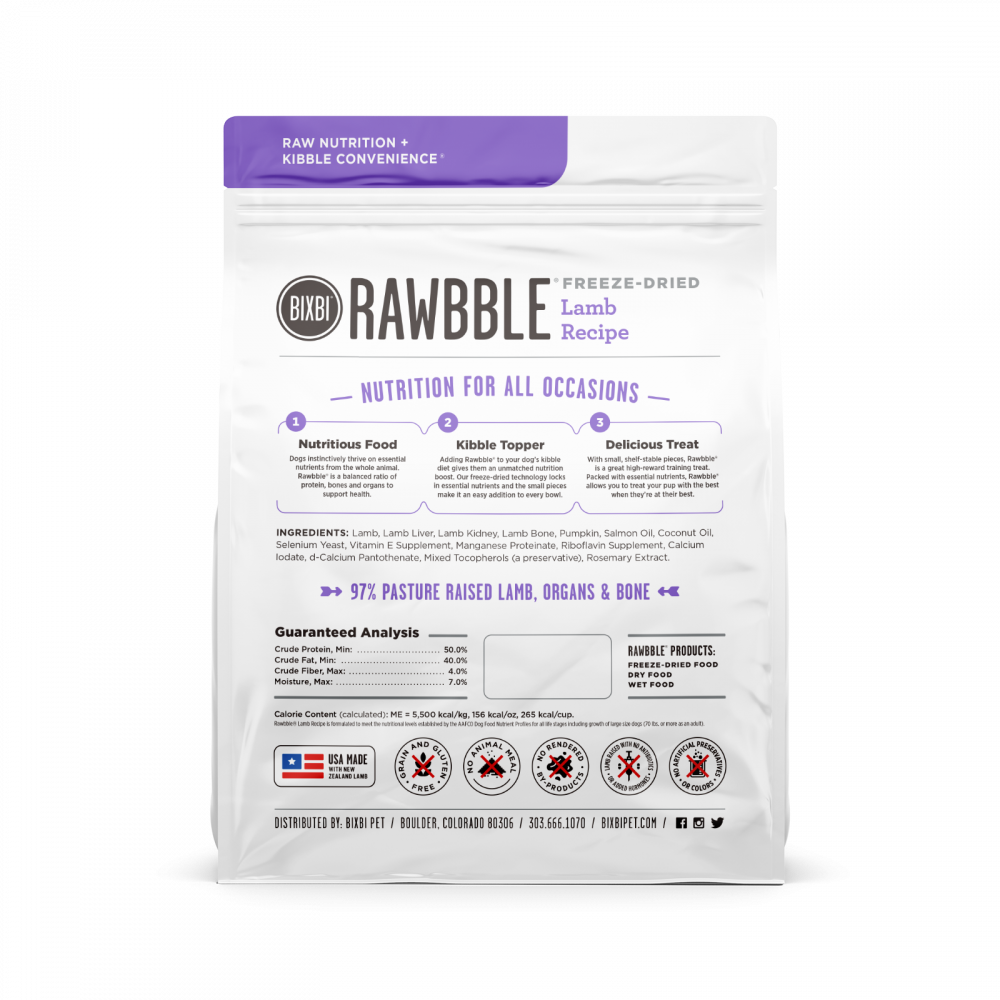 BIXBI Rawbble Freeze Dried  Lamb