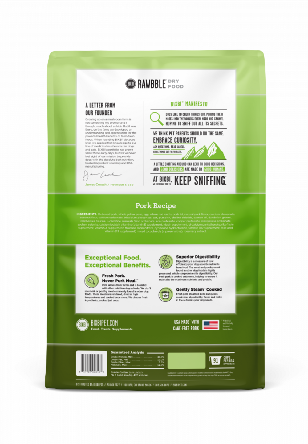 BIXBI Rawbble Kibble Grain Free Pork