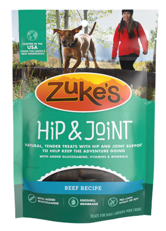 Zukes Hip Action Beef Dog Treats with Glucosamine and Chondroitin