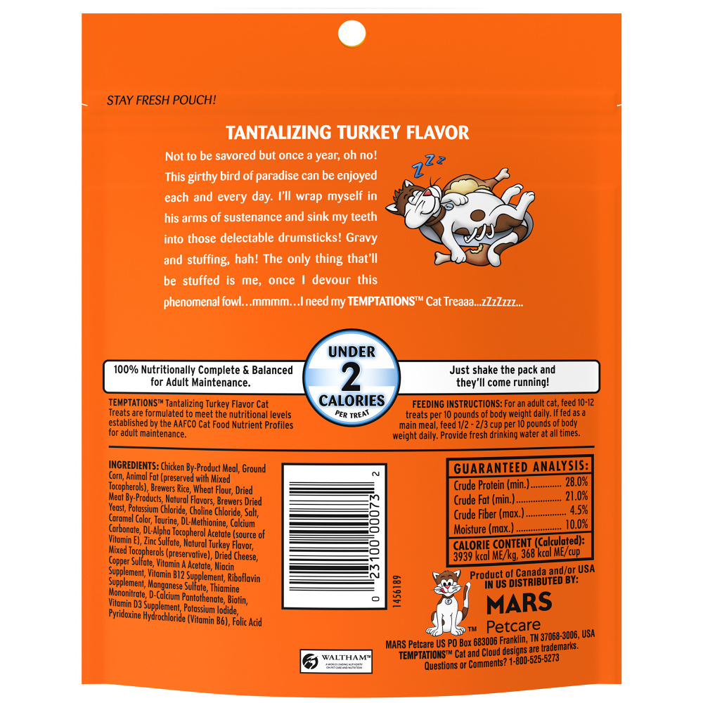 Temptations Classic Crunchy & Soft Tantalizing Turkey Flavor Cat Treats