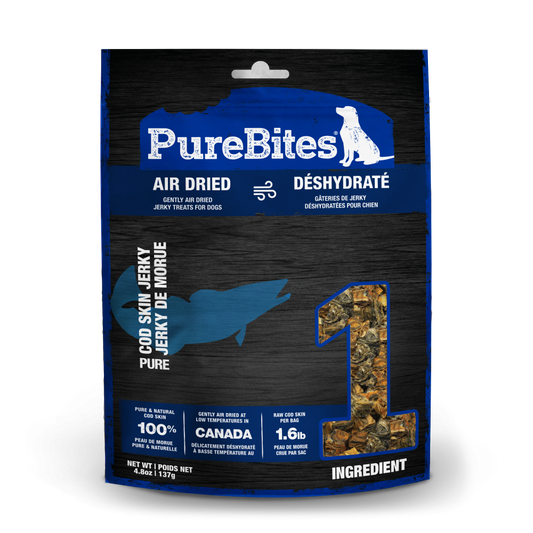 PureBites Gently Air Dried Cod Skin Jerky Dog Treats