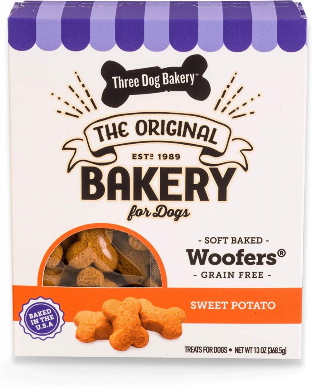 Three Dog Bakery Grain Free Soft-Baked Sweet Potato Flavored Woofers