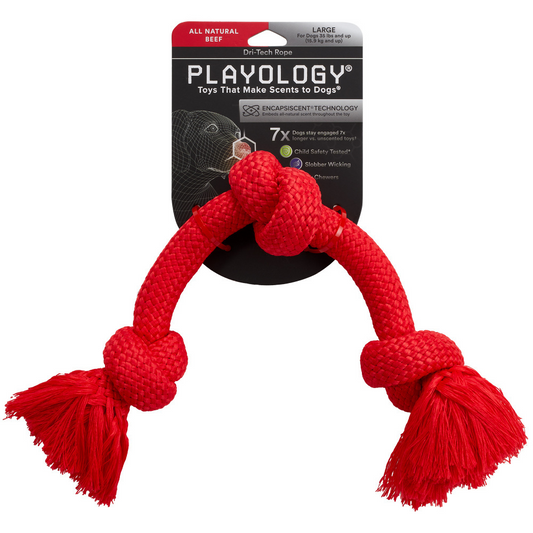 Playology Dri-Tech Rope Beef Scented Dog Toy