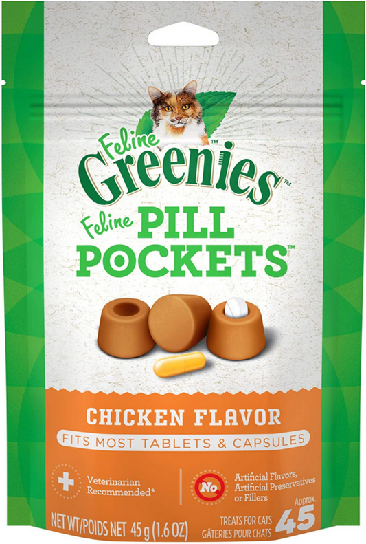 Greenies Pill Pockets Feline Chicken Flavor Cat Treats