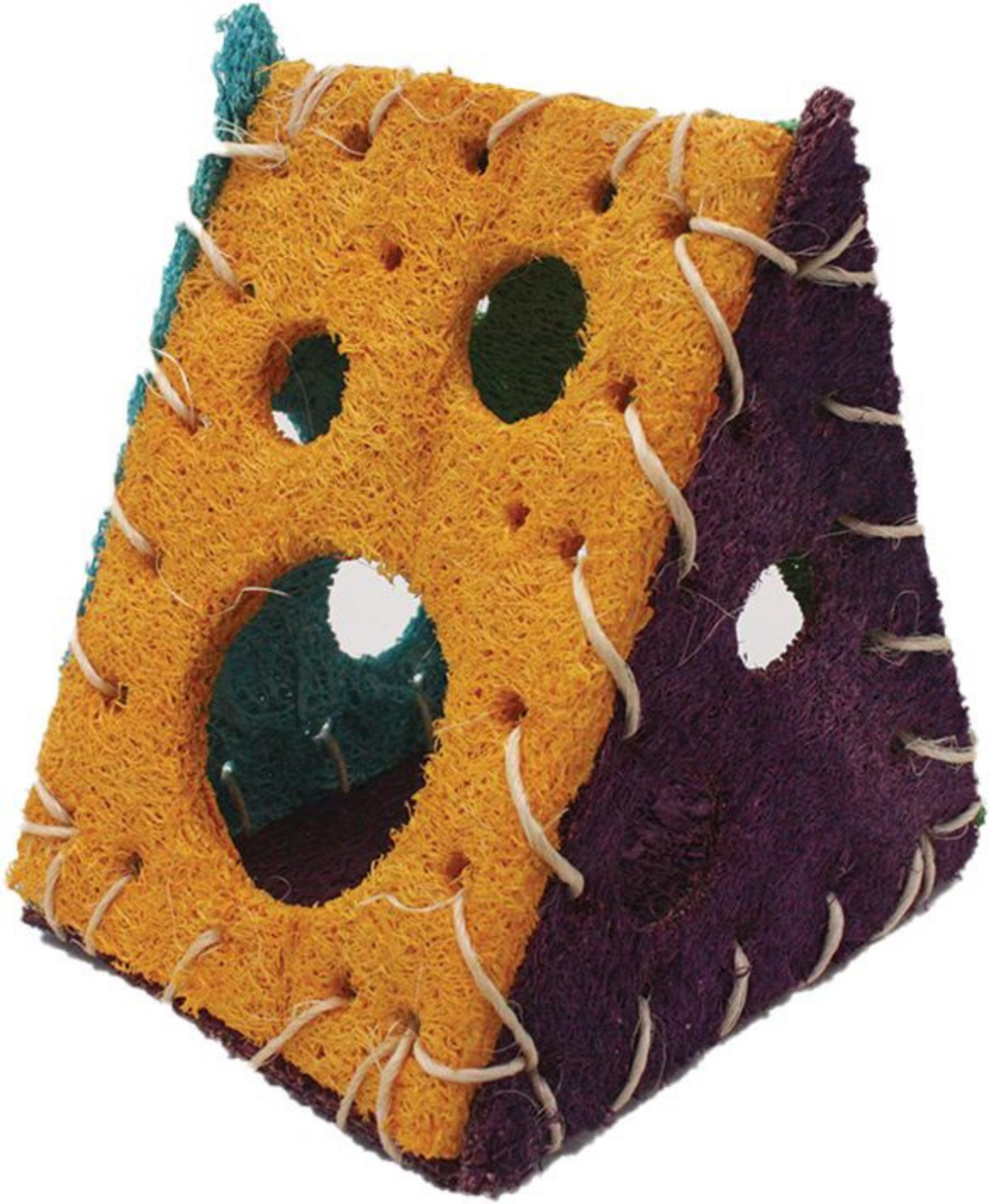 A&E Nibbles Loofah Cheeze House Small Animal Toy