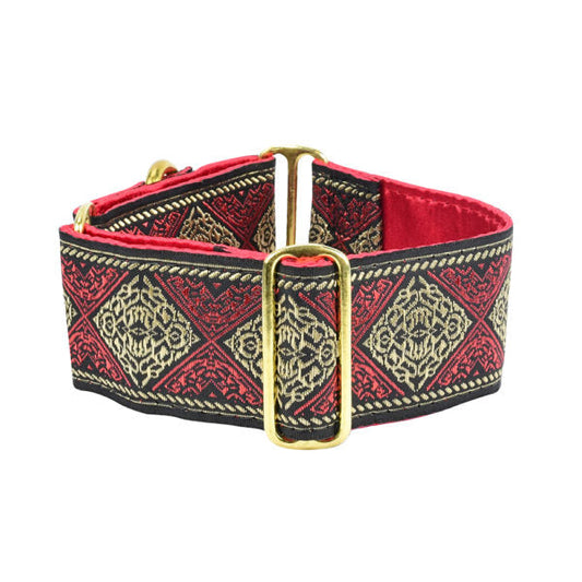 Tribal Red 2″ Wide Martingale Dog Collar