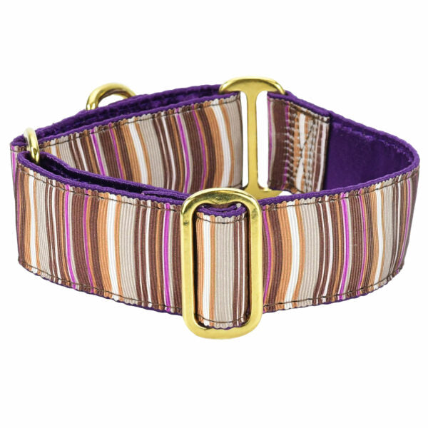 Corduroy Stripes Limited Buckle Martingale Dog Collar (1.5″ only)