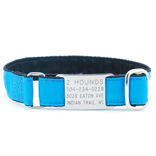 1″ Grosgrain Jingle Free Tag Dog Collar