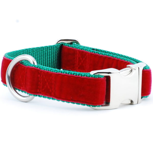 Red/Green Holiday Velvet Essential Martingale Dog Collar