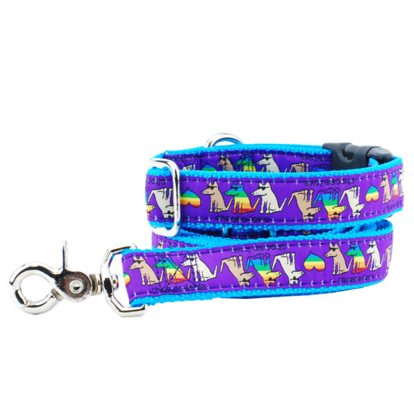 1″ Choose Love Teddy The Dog Essential Buckle Martingale Dog Collar