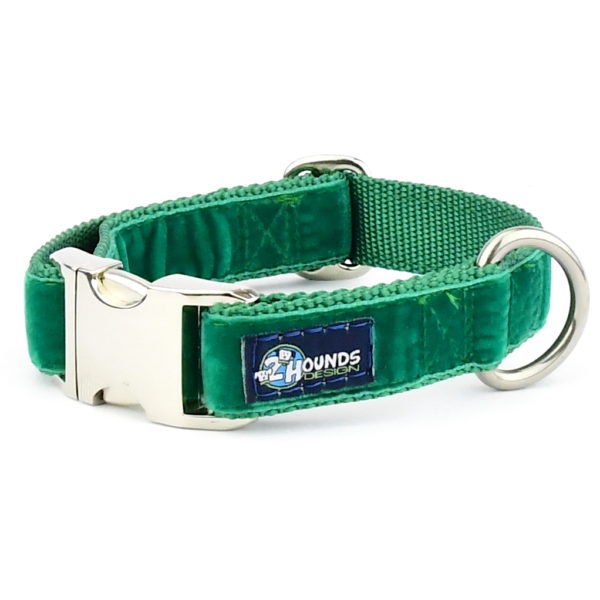 Kelly Green Velvet Essential Dog Collar