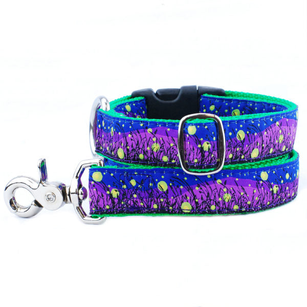 1″ Lightning Bugs Essential Buckle Martingale Dog Collar