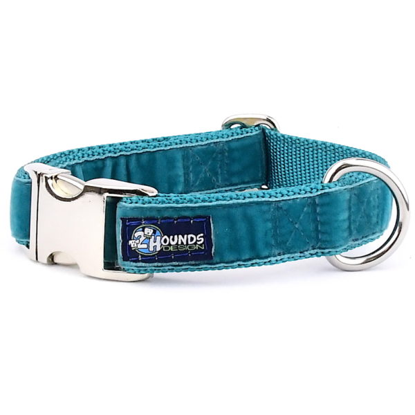 Teal Velvet Essential Dog Collar