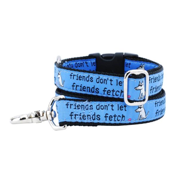 1″ Friends Don’t Let Friends Fetch Teddy The Dog Essential Buckle Martingale Dog Collar