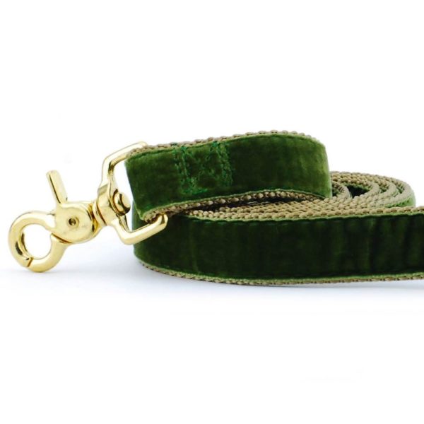 Moss Green Velvet Dog Leash