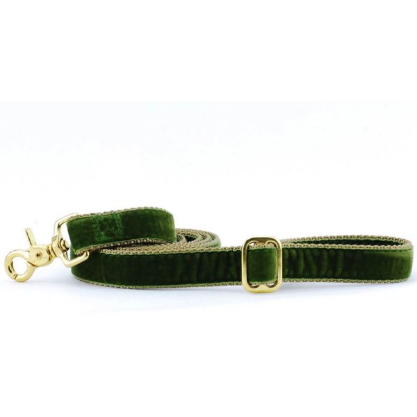 Moss Green Velvet Dog Leash