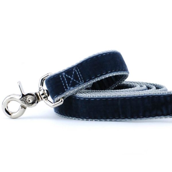 Smoke Gray Velvet Dog Leash