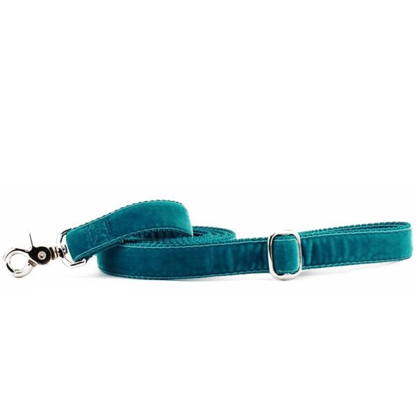 Teal Velvet Dog Leash