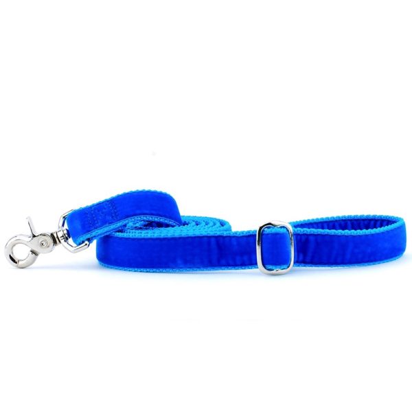 Venetian Blue Velvet Dog Leash