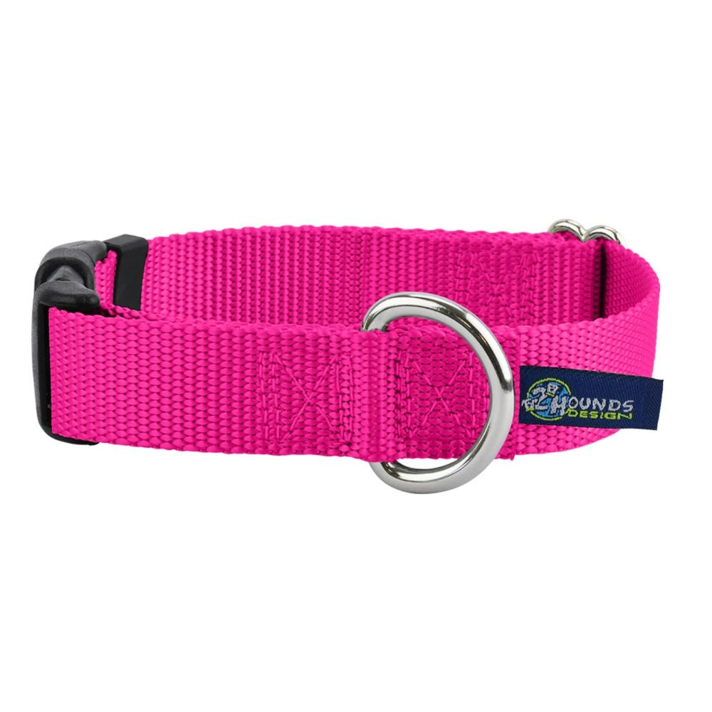 5/8″ and 1″ Hot Pink Nylon Dog Collar